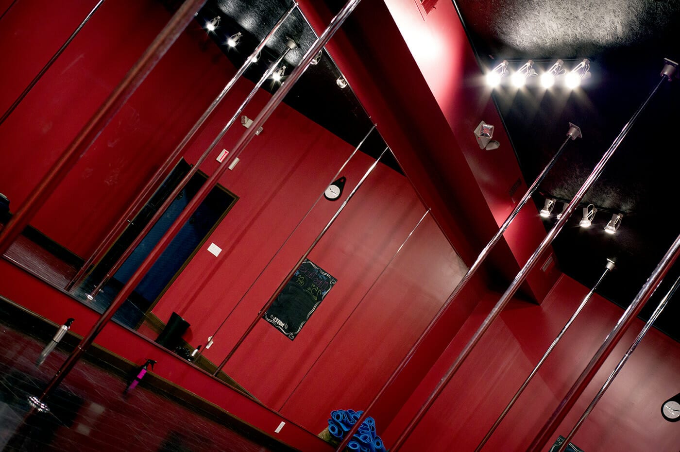 Empty pole dance studio