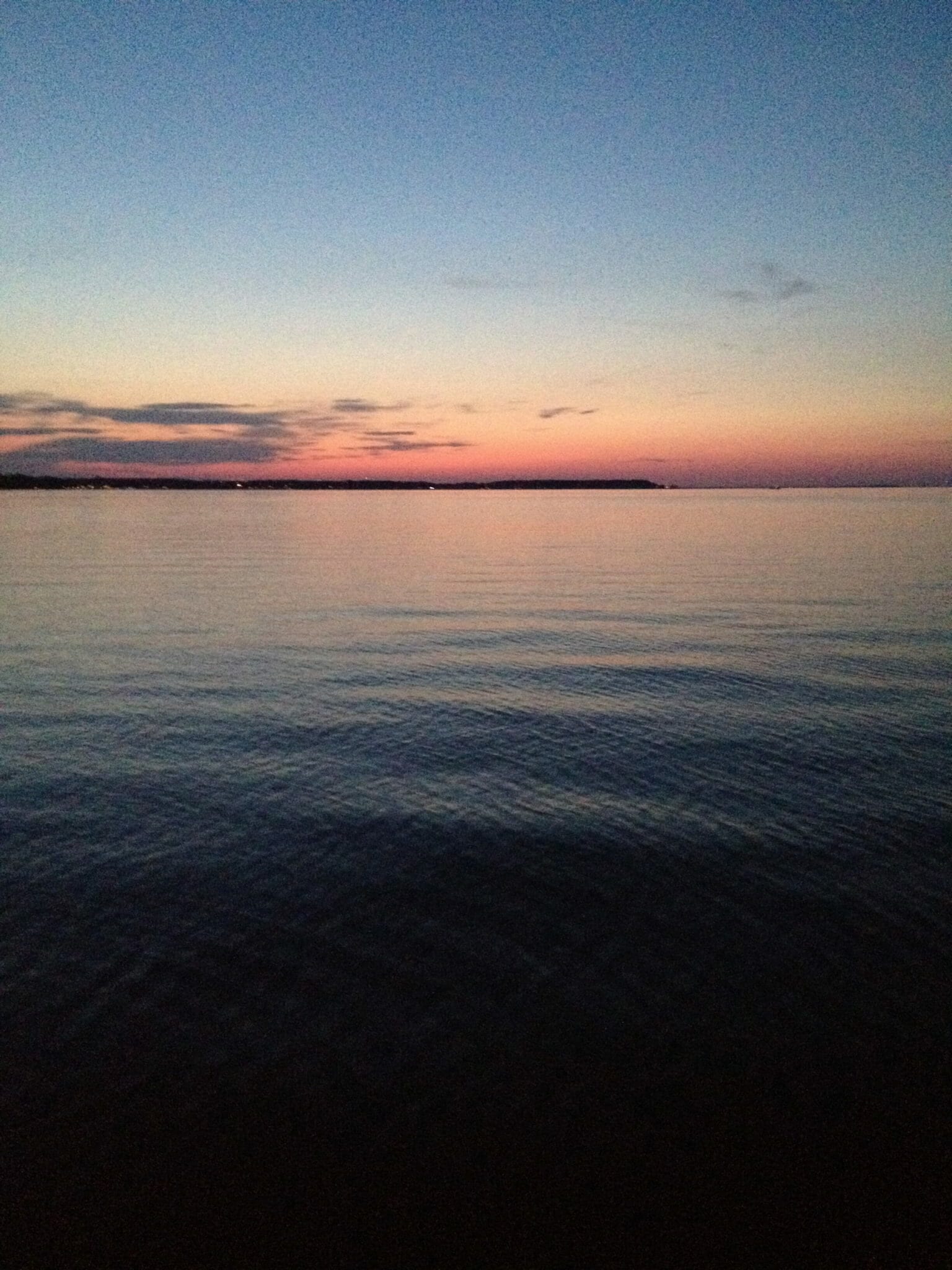 Sunset on calm water