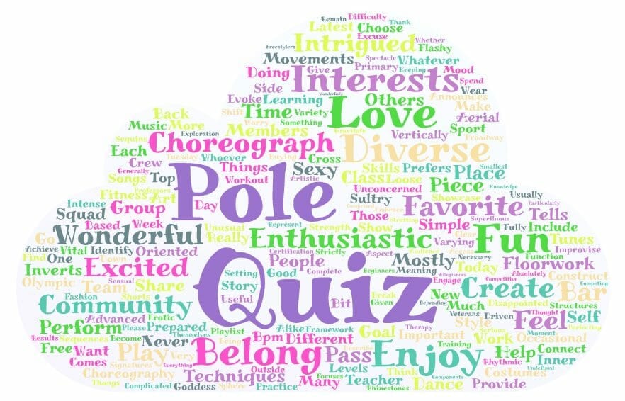 Word cloud of pole-related words