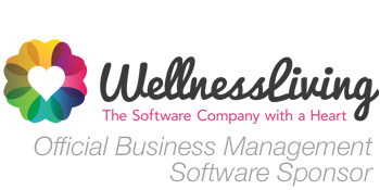 WellnessLiving Logo with text "Official Business Management Software"