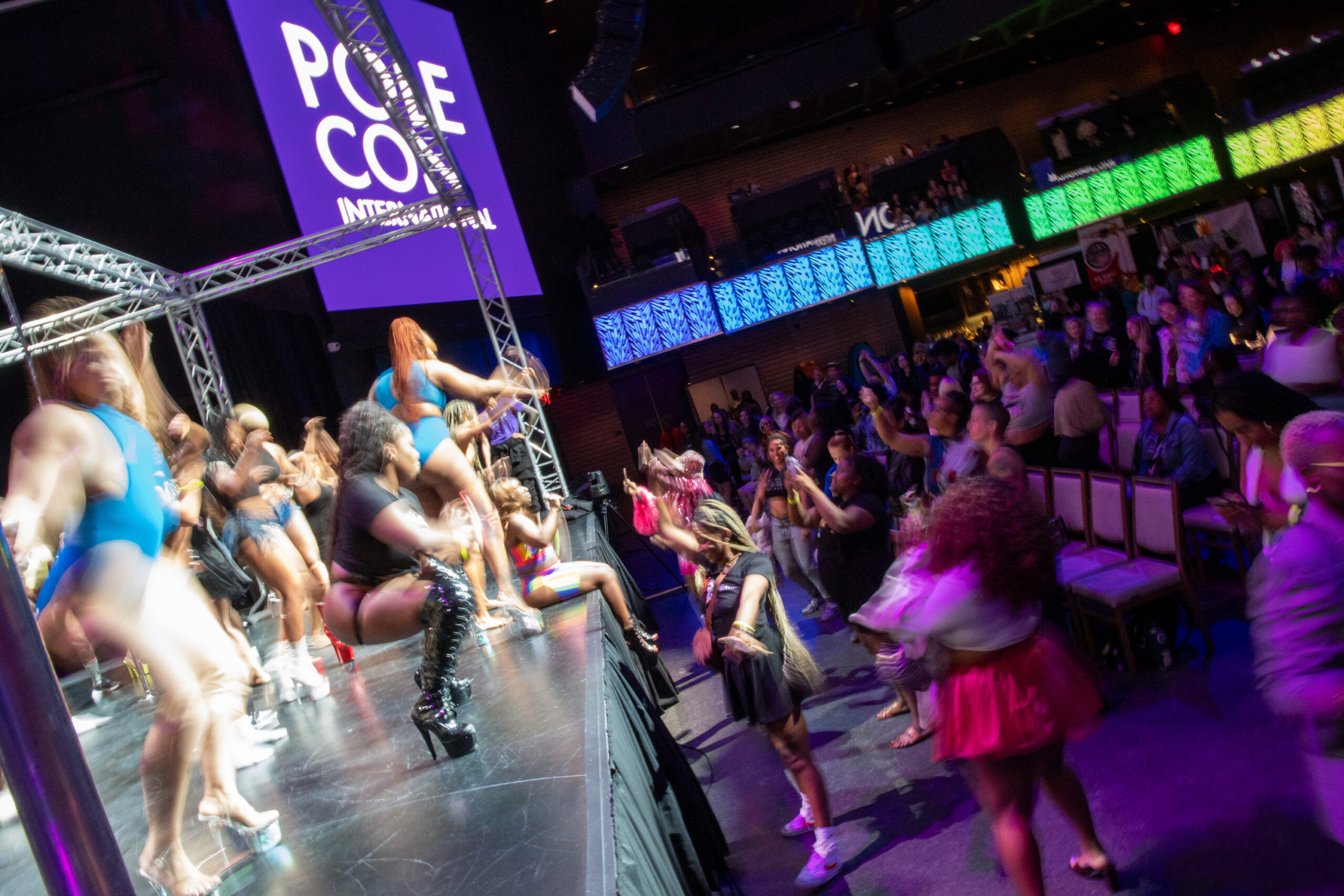 Action shot from PoleCon 2025 Black Girls Pole Showcase