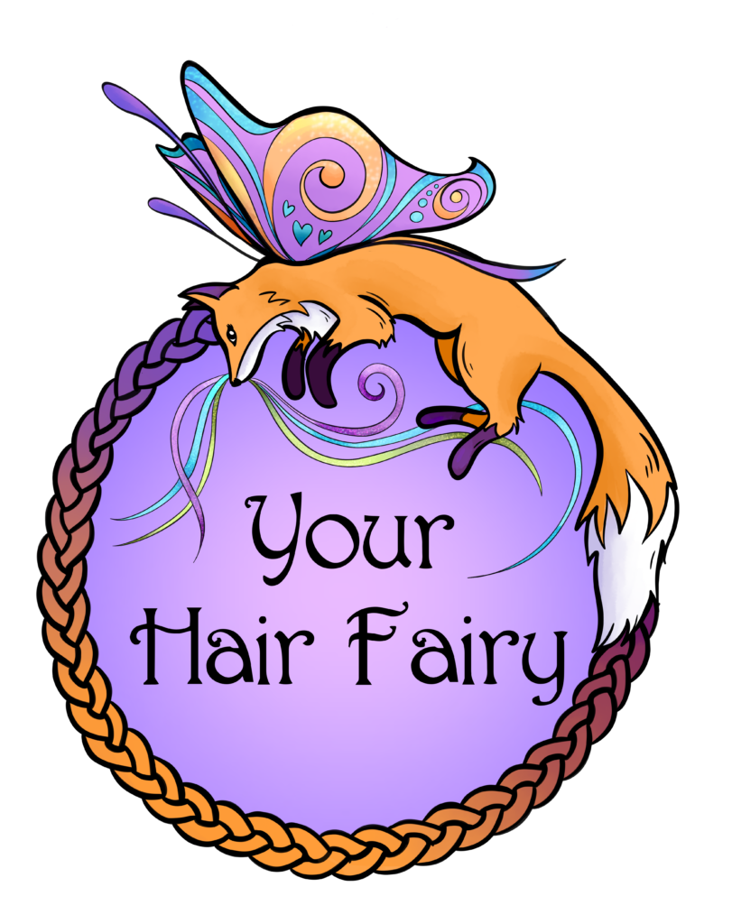 Your Hair Fairy logo -- a fox with butterfly wings